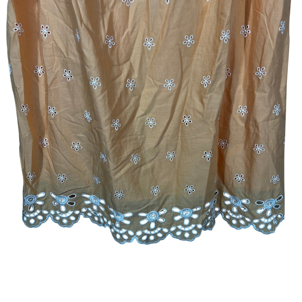 NWT Old Navy Fit & Flare Floral Embroidered Eyelet Cami Dress Orange Summer 3X - Picture 3 of 6